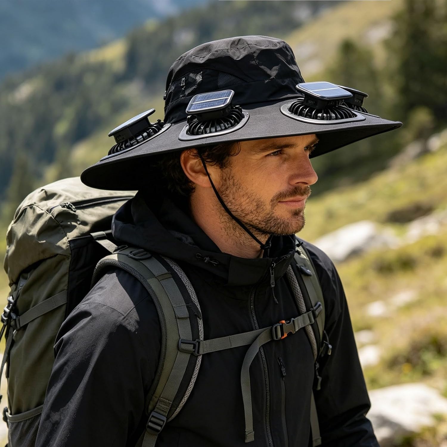Sun Hat Wide Brim - 2026 Hot Summer 6 Fans Visor
