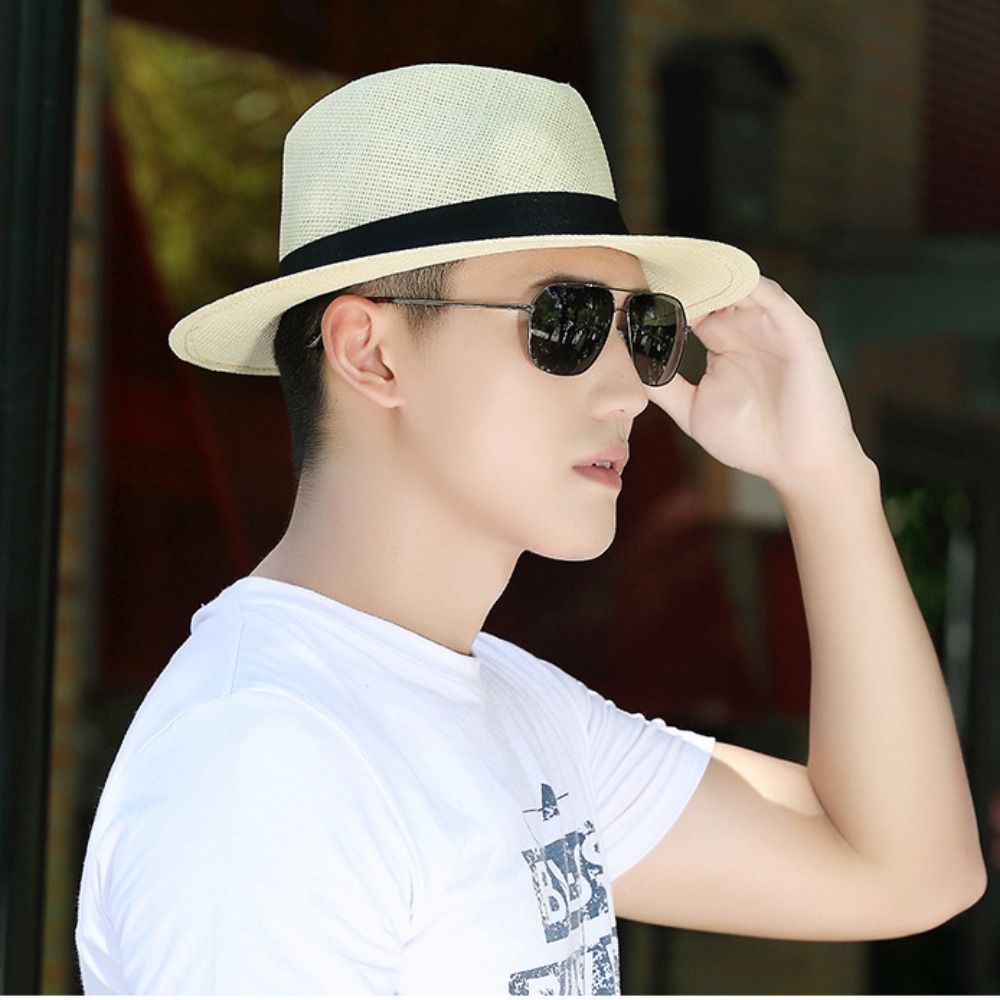 Cowboy Hat Straw - Cool Vintage Men Straw Hat Sun