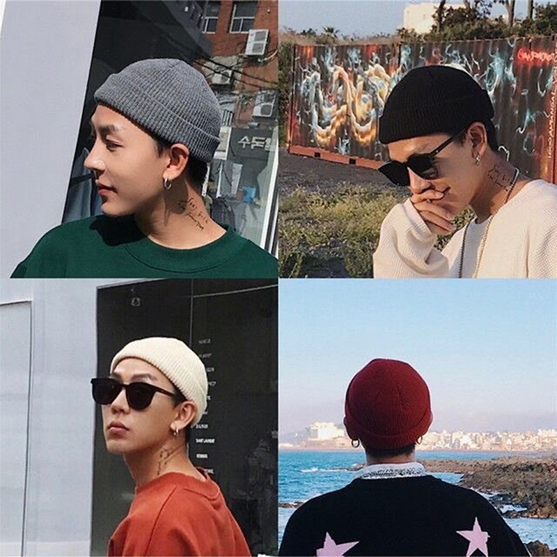 Beanie Cuffed Knit - 1Pcs Winter Warm Unisex Wool Beanies