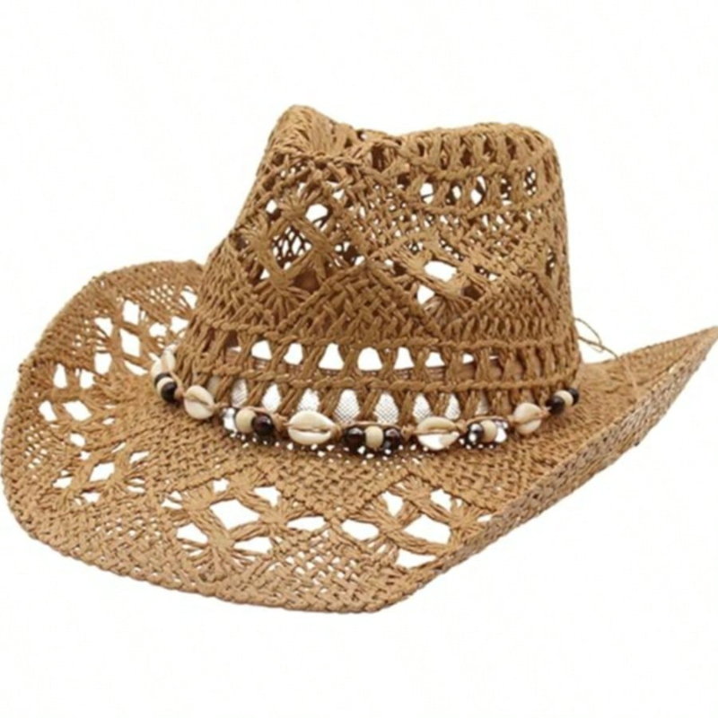 1pc Boho Shell Hollow Out Stra - Cowboy Hat Straw recension och pris