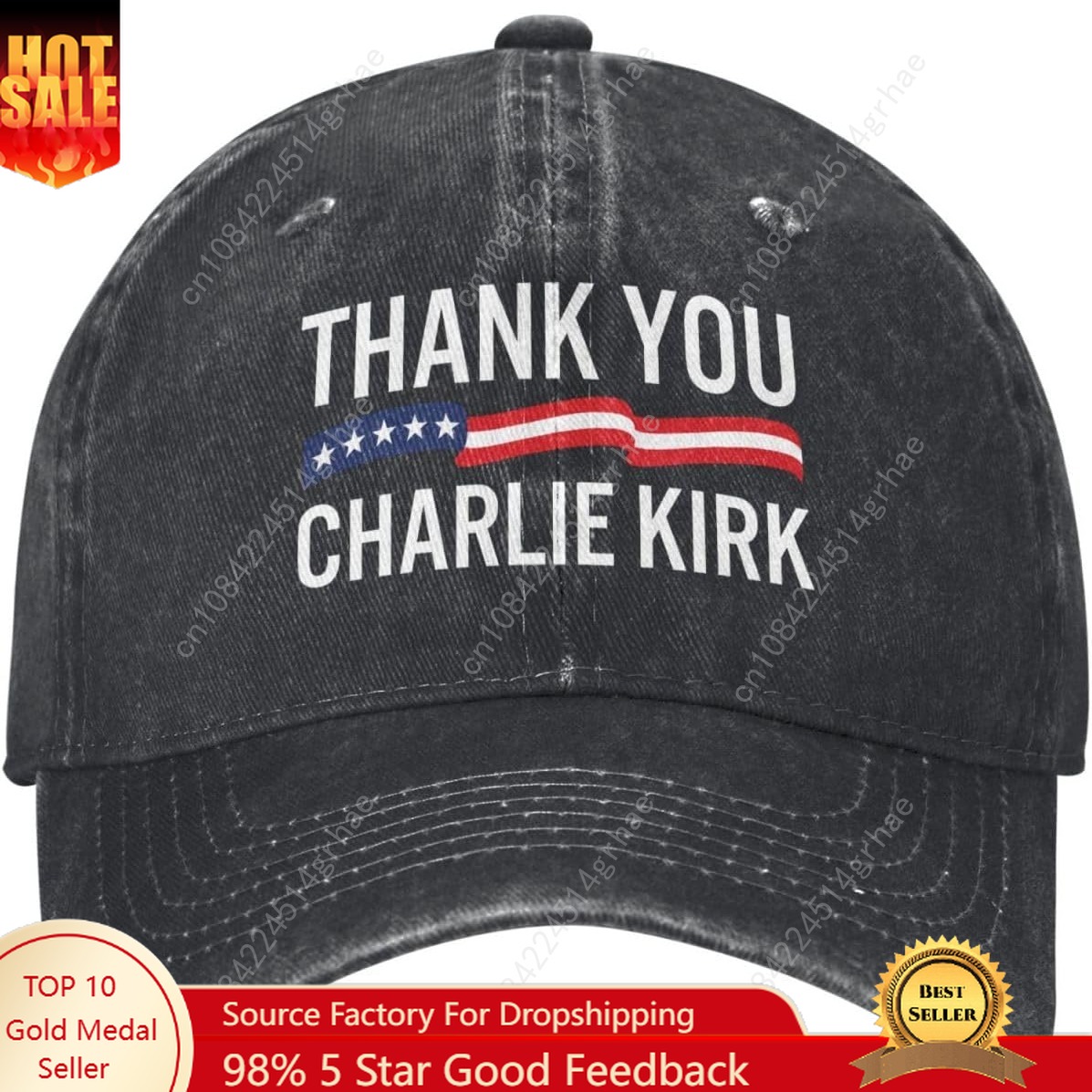 Trewrdt Thank You Charlie Kirk - Dad Hat Cotton recension och pris