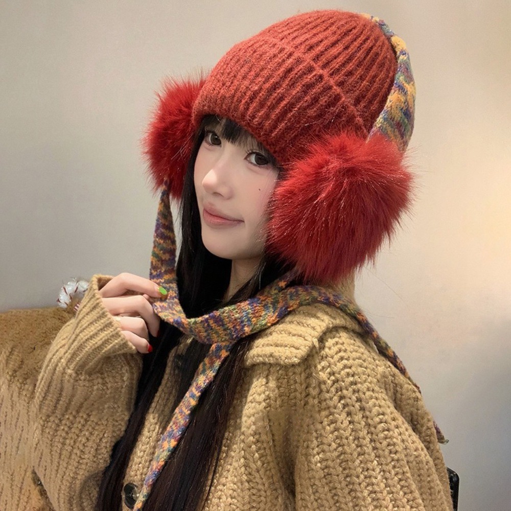 Retro Knit Ear Flap Beanie Cuf - Beanie Cuffed Knit recension och pris