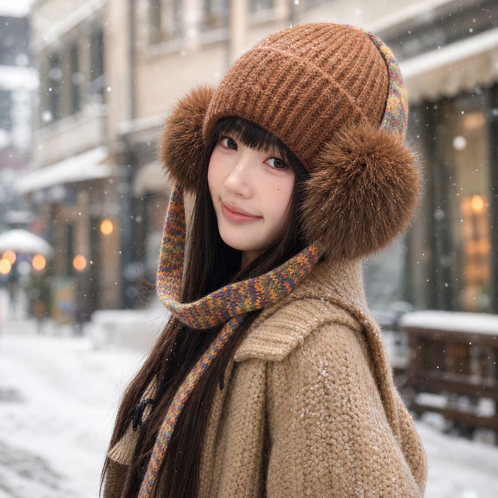 Retro Knit Ear Flap Beanie Cuf - Beanie Cuffed Knit recension och pris