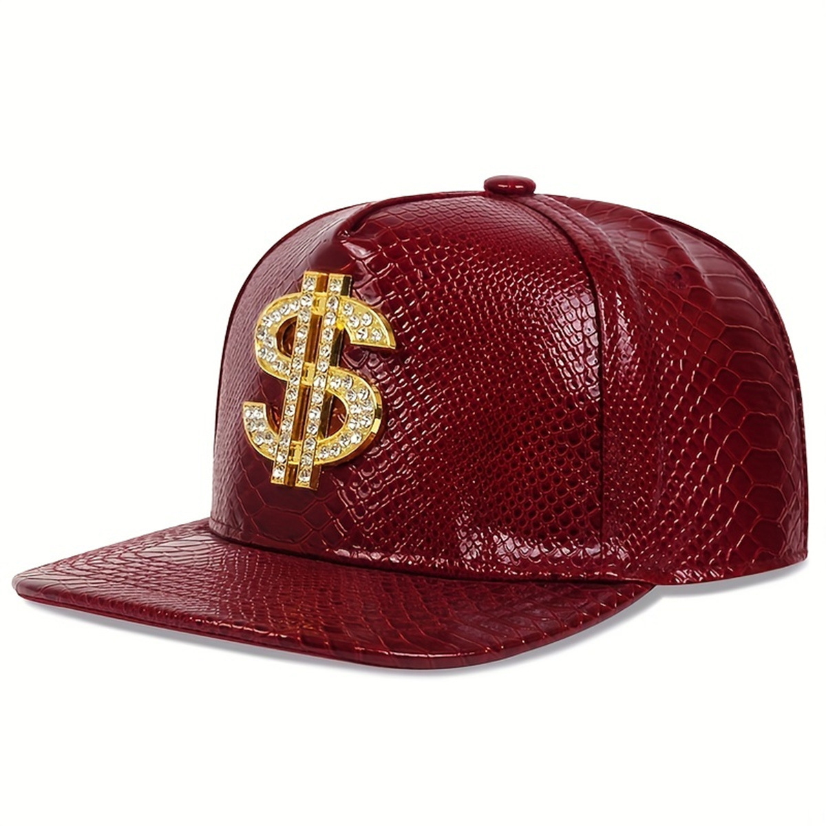 Leather Metallic Dollar Sign B - Snapback Hat Flat recension och pris