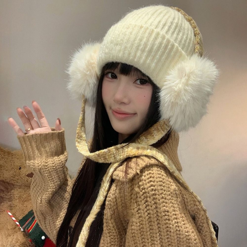 Retro Knit Ear Flap Beanie Cuf - Beanie Cuffed Knit recension och pris