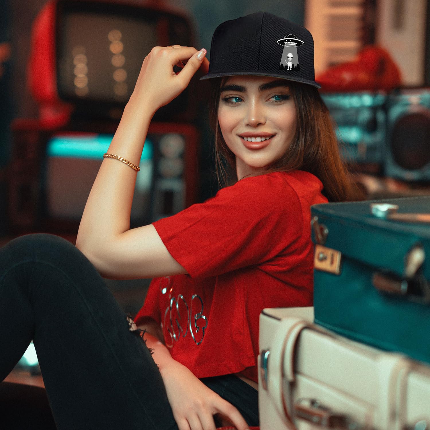 Ufo Aliens Snapback Hats for M - Snapback Hat Flat recension och pris