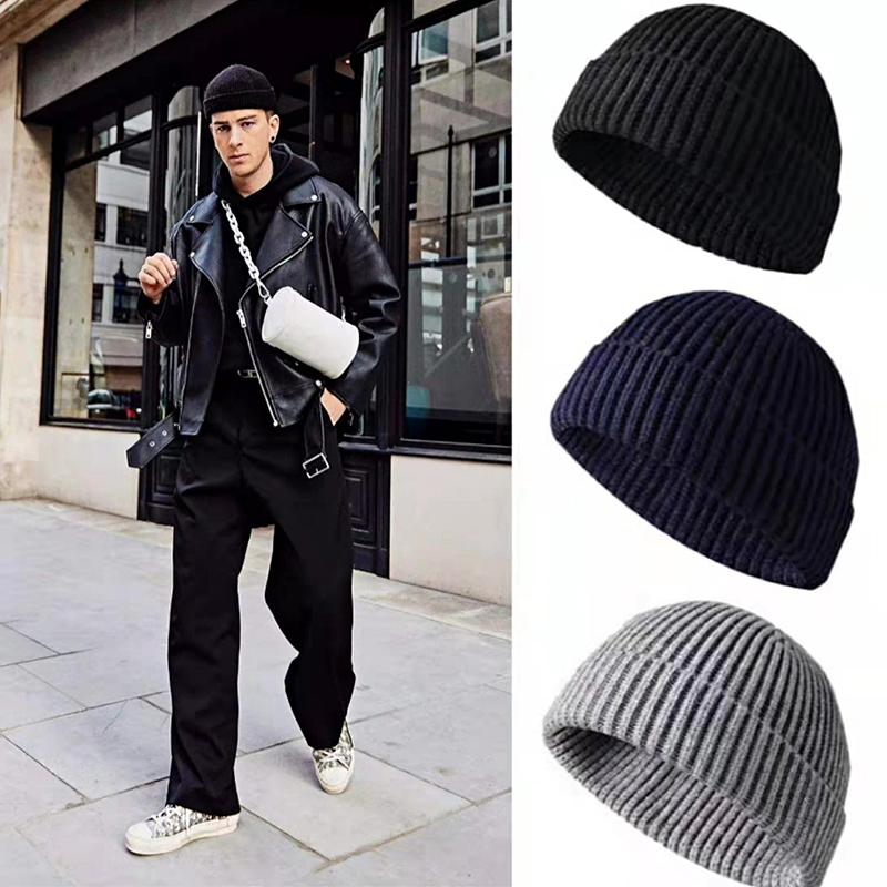 1Pcs Winter Warm Unisex Wool B - Beanie Cuffed Knit recension och pris
