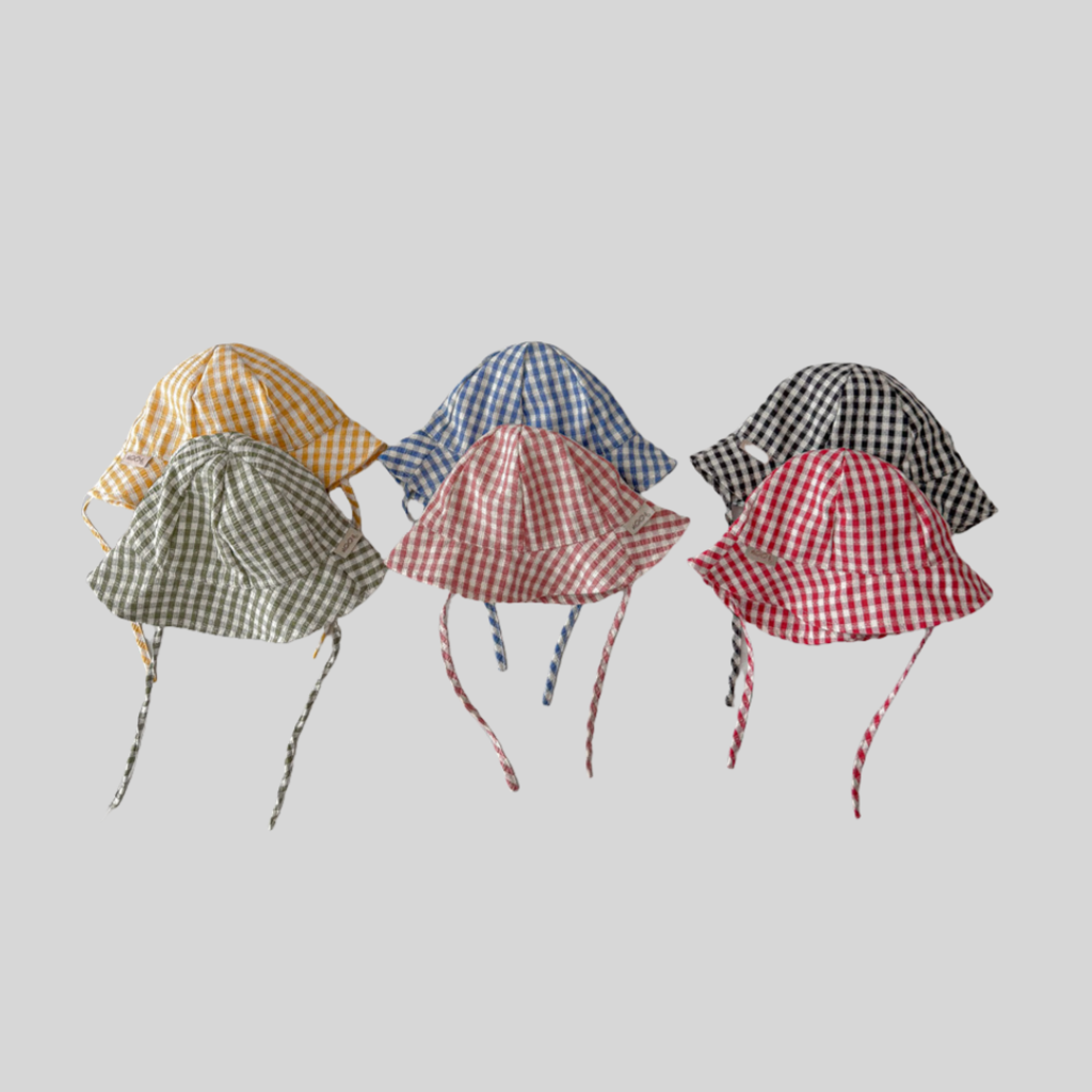 Ins Style Plaid Baby Bucket Ha - Sun Hat Wide Brim recension och pris