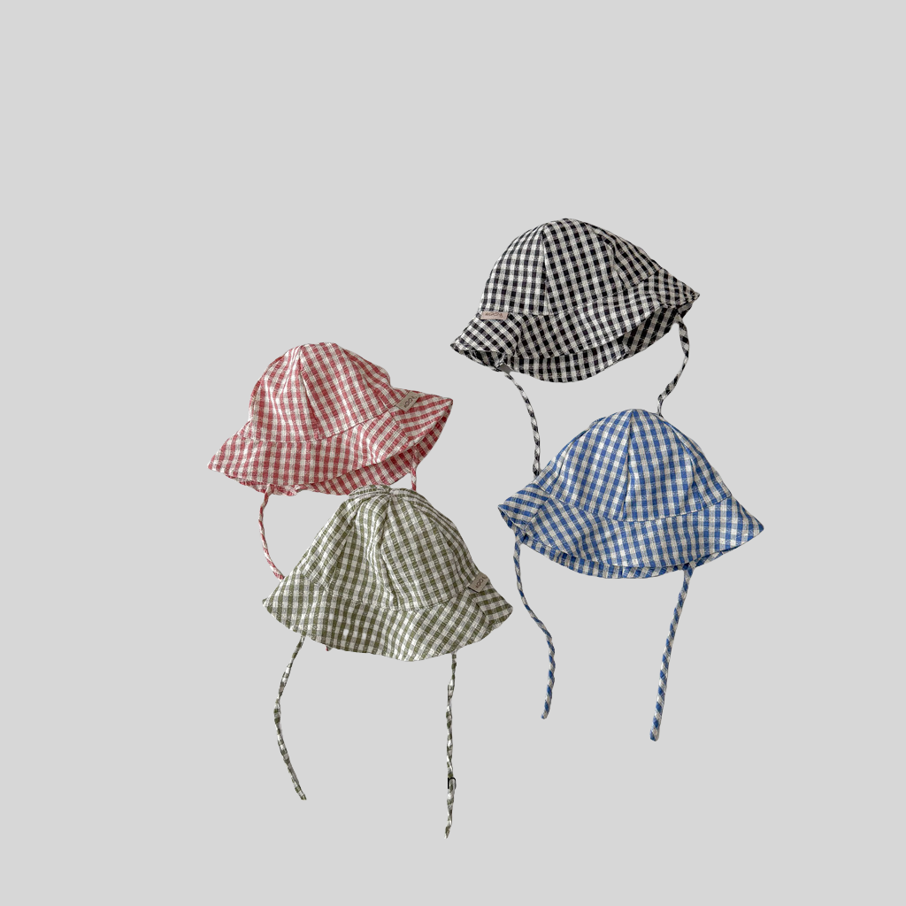 Ins Style Plaid Baby Bucket Ha - Sun Hat Wide Brim recension och pris